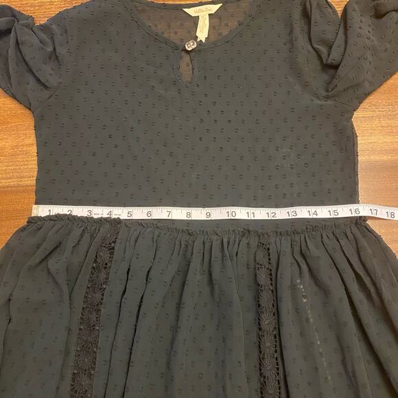 Matilda Jane Nostalgia Charlie Swiss Dot Black Dress Small Boho Whimsigoth - Picture 6 of 13